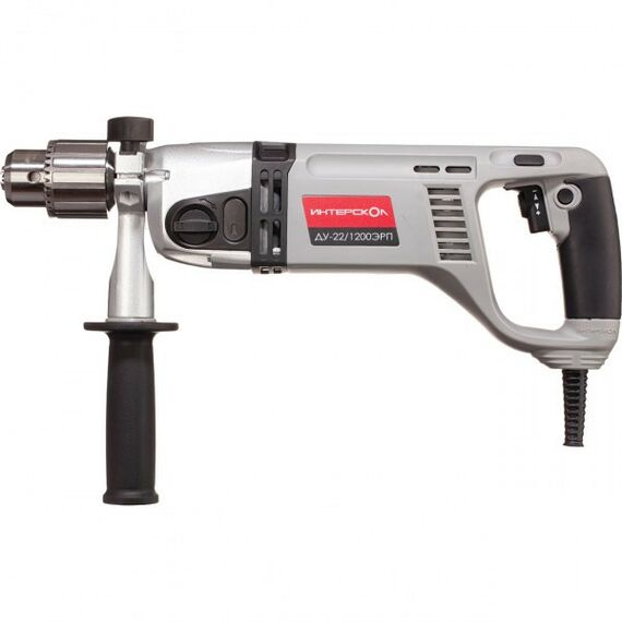 Дрели и шуруповерты: Ударная дрель Интерскол ДУ-22/1200ЭРП2 1200W, 2000 об/мин, 32000 уд/мин, 16 мм, реверс, ключ, коробка фотографии