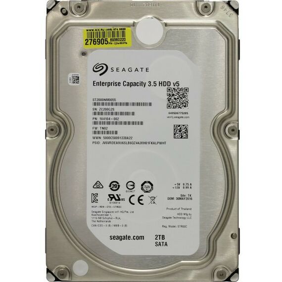 Жесткие диски: Жесткий диск Seagate 2 Tb Enterprise Capacity SATA 6Gb/s 3.5"7200rpm 128Mb [ST2000NM0055] фотографии