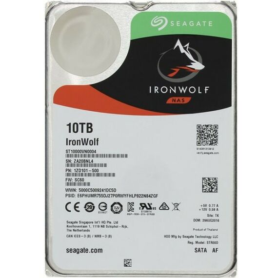 Жесткие диски: Жесткий диск Seagate 10Tb IronWolf SATA 6Gb/s 3.5" 7200rpm 256Mb [ST10000VN0004] фотографии