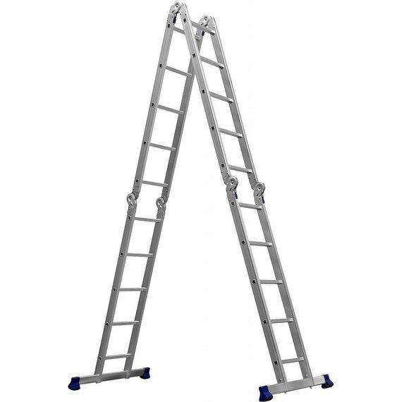 Стремянки и лестницы: Четырехсекционная лестница-трансформер СИБИН ЛТ-45 алюминиевая, 4x5 ступени [38853] фотографии