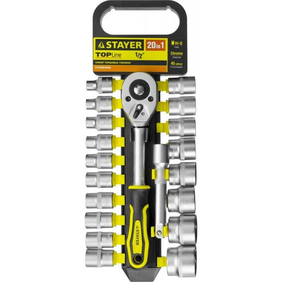 Наборы инструментов и ключи: набор торцовых головок STAYER RSS 20L 20 предметов [27750-H20] фотографии