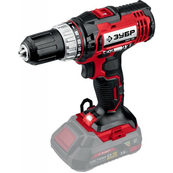 Дрели и шуруповерты: Дрель-шуруповерт Зубр ДШЛ-185 18В, без АКБ, в коробке фотографии