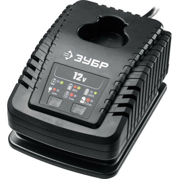 Аккумуляторы и ЗУ для инструмента, свечи зажигания: Зарядное устройство для Li-Ion АКБ Зубр Профессионал RT7-12-2 12В, 2А, тип T7 фотографии