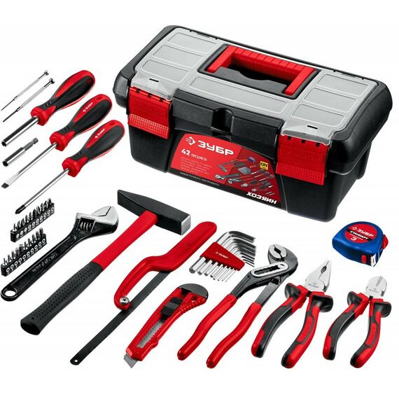 Наборы инструментов и ключи: Универсальный набор инструмента для дома Зубр Хозяин-42 42 предмета [22105] фотографии