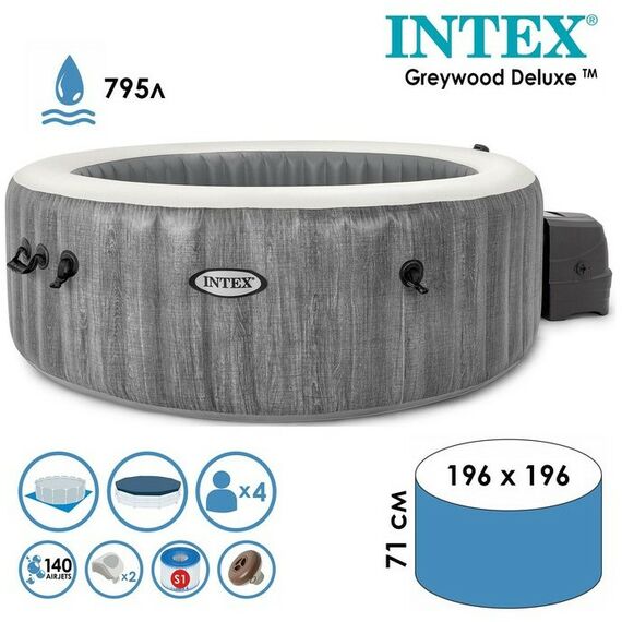 Бассейны: SPA бассейн Intex GREYWOODDELUXE 196 х 71 см 220-240V, от 6 лет [28440] фотографии