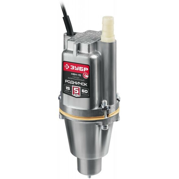 Насосы и насосные станции: Вибрационный насос с нижним забором воды Зубр Родничок-Н 15 м провод [НВН-15] фотографии