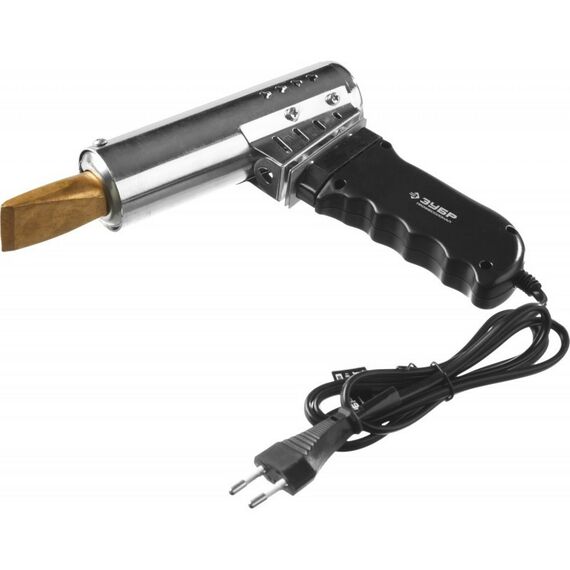 Паяльное оборудование: Паяльник Зубр Профессионал 55302-500 с пластмассовой рукояткой и долговечным жалом, 500Вт, клин фотографии