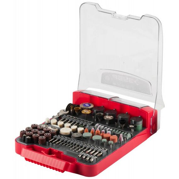 Прямошлифовальные машины (граверы): Набор мини-насадок для гравировальных машин Зубр 35902-H238 238 предметов фотографии