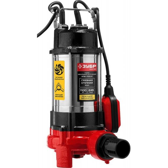 Насосы и насосные станции: Фекальный насос с режущим механизмом Зубр НПФ-1100-Р 1100 Вт фотографии
