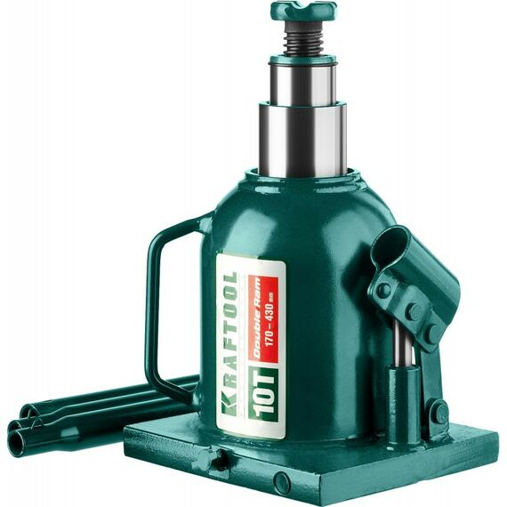 Домкраты: Домкрат двухштоковый бутылочный KRAFTOOL DOUBLE RAM 10т 170-430мм с увеличенным подъемом [43463-10] фотографии