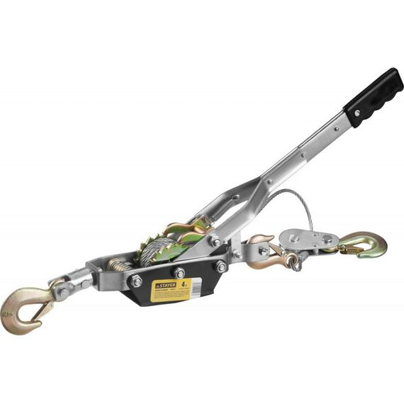 Лебедки, тали, тельферы: Лебедка STAYER MAXPull 4310-4 рычажная, тросовая, 4т/3м фотографии