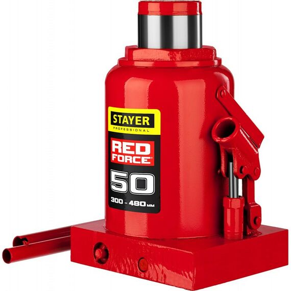 Домкраты: Домкрат бутылочный гидравлический STAYER RED FORCE 50т 300-480мм [43160-50_z01] фотографии
