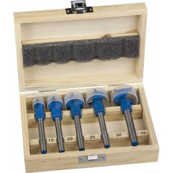 Наборы оснастки: Набор сверл форстнера композитных Зубр Композит 29945-H5 5 шт, 15-20-25-30-35мм, твердосплавные резцы фотографии