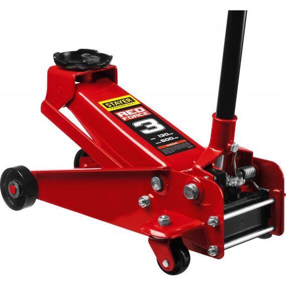 Домкраты: Подкатной домкрат STAYER RED FORCE F-30 3т 130-500 мм с высоким подъемом для СТО [43150-3] фотографии