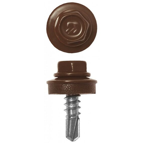 Саморезы: Саморезы СКМ кровельные Зубр Профессионал 25 х 5.5 мм RAL 8017 шоколадно-коричневый, 1 800 шт, для металлических конструкций [4-300310-55-025-8017] фотографии