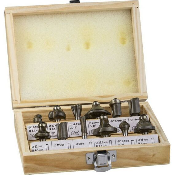 Принадлежности для фрезерных станков: Набор фрез по дереву STAYER 2992-H12 12шт фотографии