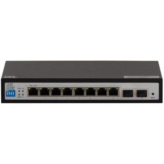 Коммутаторы, маршрутизаторы, межсетевые экраны: Коммутатор управляемый Gigalink GL-SW-G105-08P WEB Smart, 8 PoE (802.3af/at) портов 10/100/1000Мбит/с до 250 метров cat.6, 2*SFP 1000Мбит/с, 120Вт APO&R фотографии