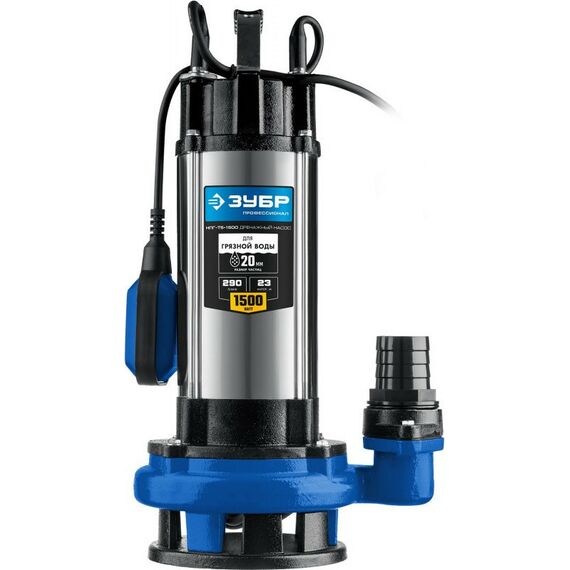 Насосы и насосные станции: Дренажный насос для грязной воды с большим напором Зубр Профессионал НПГ-Т5-1500 1500 Вт [НПГ-Т5-1500] фотографии