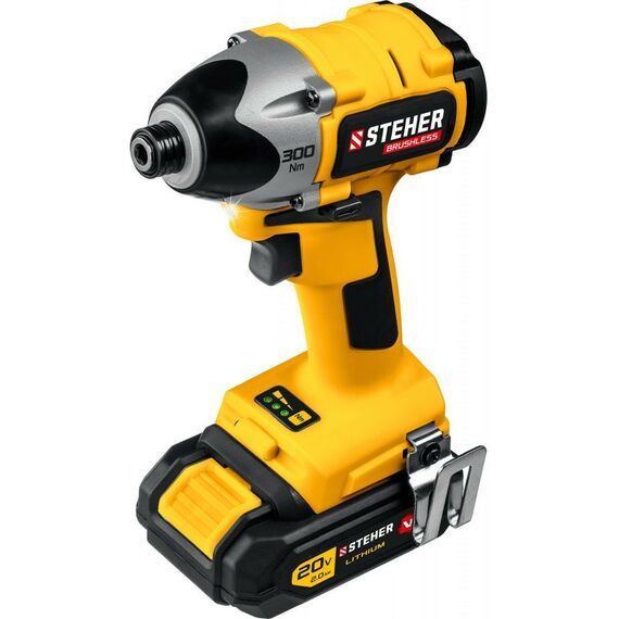 Винтоверты: Бесщёточный винтоверт STEHER CSB-300-2 20В, 2 АКБ (2Ач), в кейсе фотографии