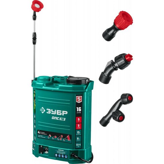 Опрыскиватели садовые: Опрыскиватель аккумуляторный Зубр ОПС-16 16 л бак, 12В, 8Ач фотографии