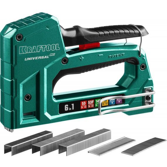 Степлеры: Универсальный алюминиевый степлер 6-в-1 KRAFTOOL Universal-HD 53(6-14мм)/140(8-14мм)/13/ 53F/300/500 [3188] фотографии