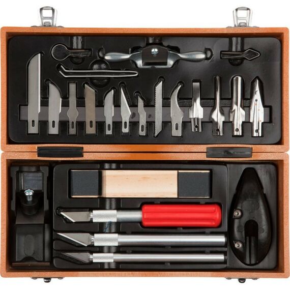 Столярно-слесарный инструмент: Резцы по дереву профессиональные Зубр ЭКСПЕРТ 23шт [18377-H23] фотографии