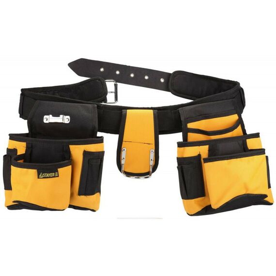 Ящики и сумки для инструмента: Пояс для инструментов STAYER 38612 нейлоновый, 18 карманов фотографии