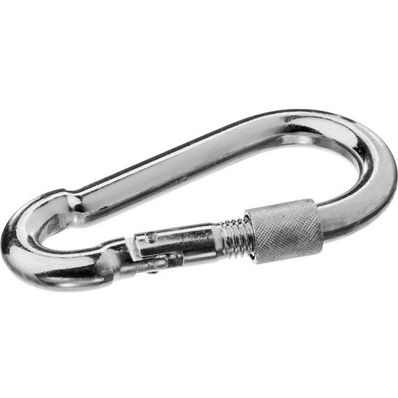 Такелажный крепеж: Карабин с предохранительной гайкой Зубр 10мм DIN 5299D, 15 шт, оцинкованный [4-304555-10] фотографии