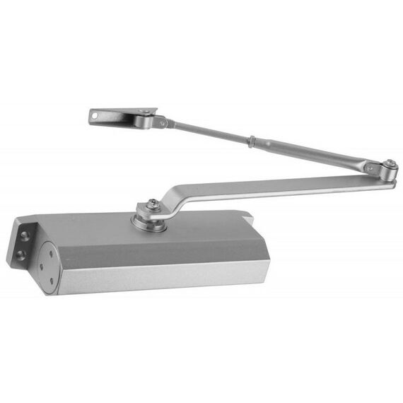 Доводчики: Доводчик дверной Зубр 37910-100 для дверей массой до 100 кг, цвет серебро фотографии