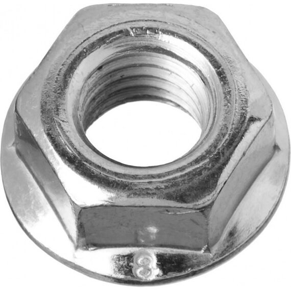 Метрический крепеж: Гайка Зубр M8 DIN 6923 с фланцем, 5 кг, кл. пр. 6, оцинкованная [303630-08] фотографии