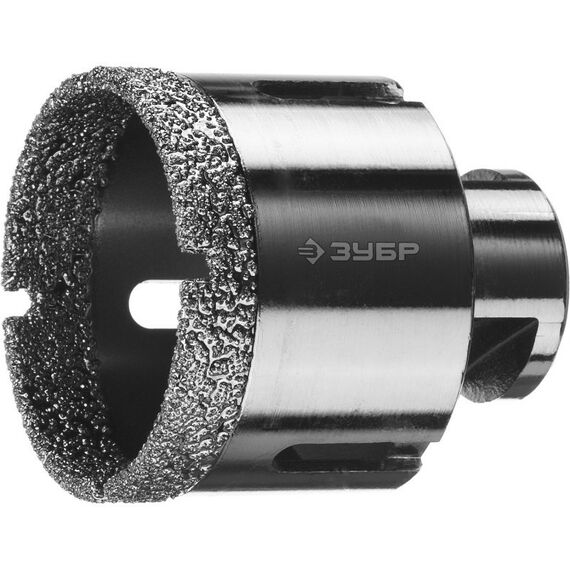 Буры, пики, коронки, сверла: Высокоскоскоростная алмазная коронка для УШМ Зубр Профессионал (М14) d 54мм по керамограниту и железобетону, вакуумное спекание [29865-54] фотографии