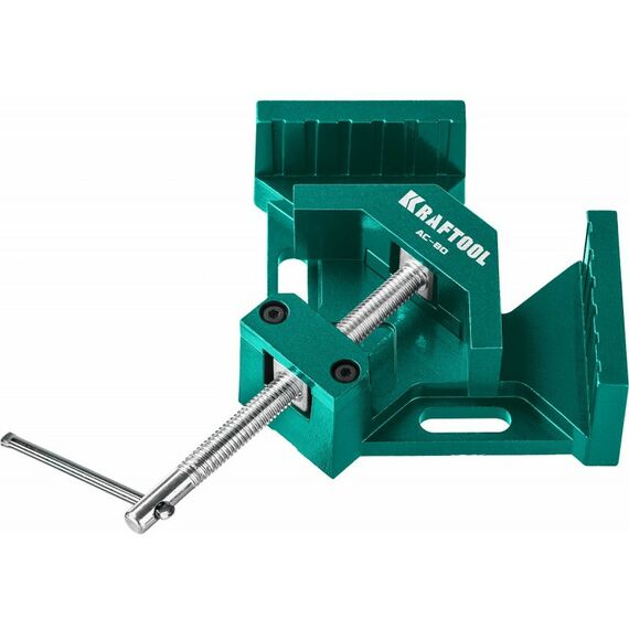 Тиски, струбцины, наковальни, верстаки: Мощная алюминиевая угловая струбцина KRAFTOOL AC-80 две опорные поверхности по 88 мм, глубина зажима 70 мм [32202] фотографии