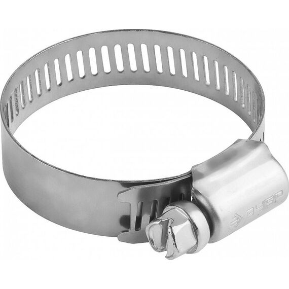 Хомуты металлические: Хомуты НХ-12П Зубр 19-44 мм Профессионал, нерж. сталь, просечная лента 12.7 мм, 100 шт [37815-019-44-100] фотографии