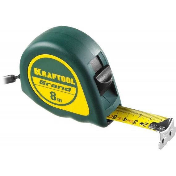 Рулетки, курвиметры: Рулетка с ударостойким корпусом (ABS) и противоскользящим покрытием KRAFTOOL GRAND 8м / 25мм [34022-08-25] фотографии