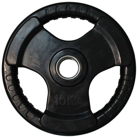 Диски d 50:  Диск обрезиненный 3 HANDLE черный D51 мм PROFI-FIT 15 кг фотографии