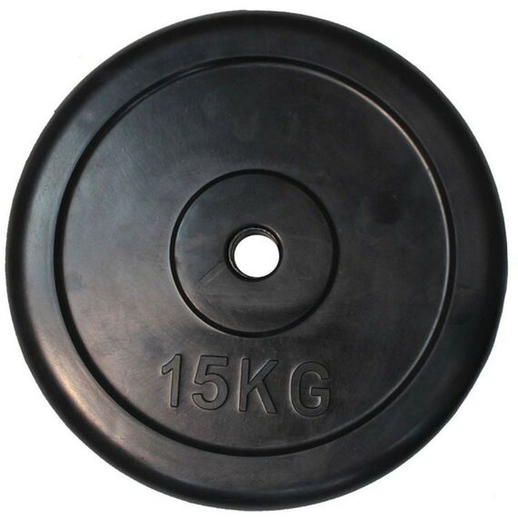 Диски d 25:  Диск обрезиненный Classic черный D26 мм PROFI-FIT 15 кг фотографии