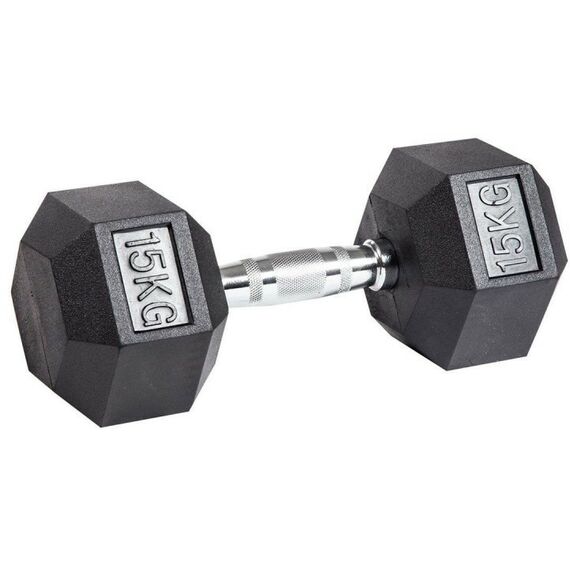 Гантели:  Гантель гексагональная обрезиненная PROFI-FIT 15 кг фотографии