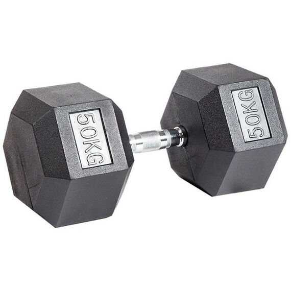 Гантели:  Гантель гексагональная обрезиненная PROFI-FIT 50 кг фотографии