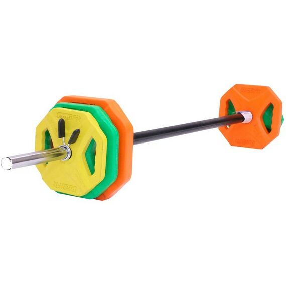 Фитнес оборудование:  Штанга для аэробики и обрезиненные диски по 2 шт (1,25-2,5-5 кг) PROFI-FIT PROGRESS фотографии