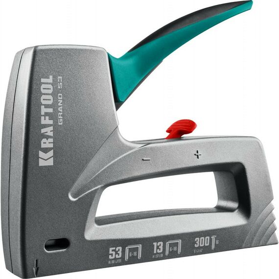 Степлеры: Алюминиевый рессорный степлер KRAFTOOL GRAND-53 тип 53(6-16мм)/13/300 [3193] фотографии