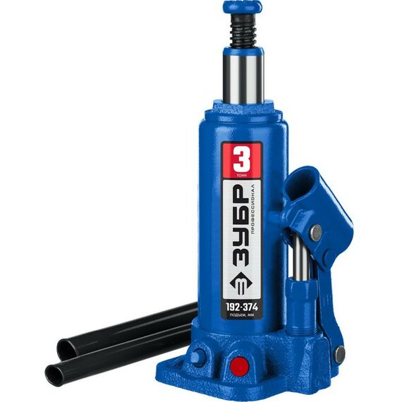 Домкраты: Домкрат бутылочный гидравлический Зубр Профессионал 3т 192-374мм [43060-3_z01] фотографии