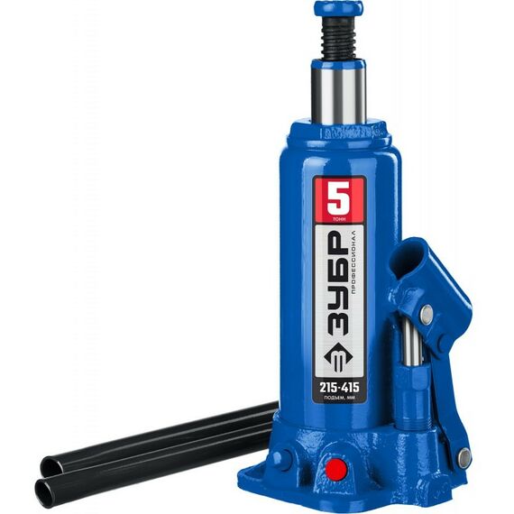 Домкраты: Домкрат бутылочный гидравлический Зубр Профессионал 5т 215-415мм [43060-5_z01] фотографии