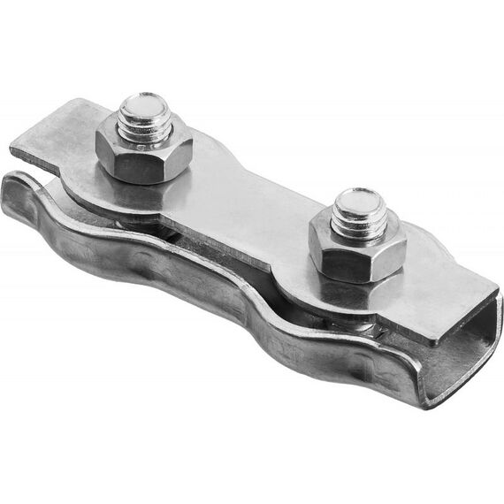 Такелажный крепеж: Зажим троса двойной Зубр 2мм 100 шт, оцинкованный [4-304445-02] фотографии