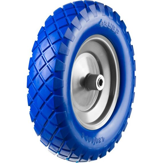 Тачки строительные: Полиуретановое колесо Зубр КПУ-2 380 мм для тачки арт. 39903 [39912-2] фотографии