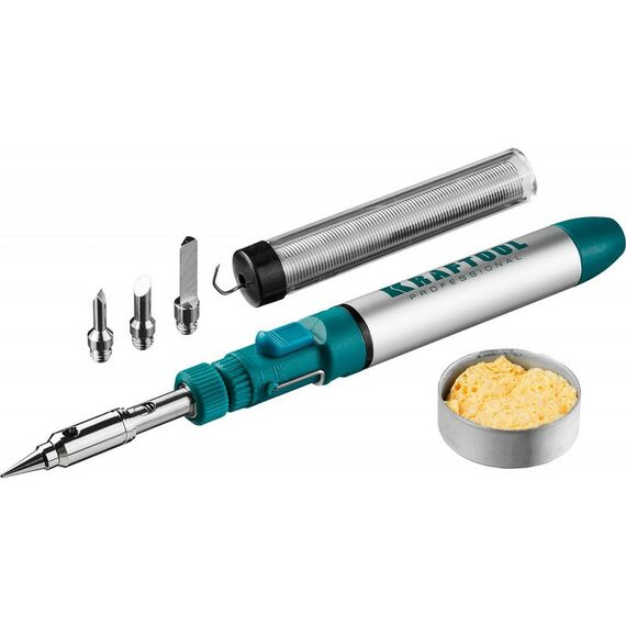 Паяльное оборудование: Газовый паяльник KRAFTOOL SolderPro 70B набор 8-в-1, 30-70 Вт, горелка, фен, 1300°С [55504-H8] фотографии