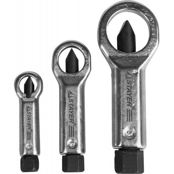 Демонтажный инструмент: Набор стальных съемников STAYER 43213-H3 для прикипевших гаек, 3шт [43213-H3] фотографии