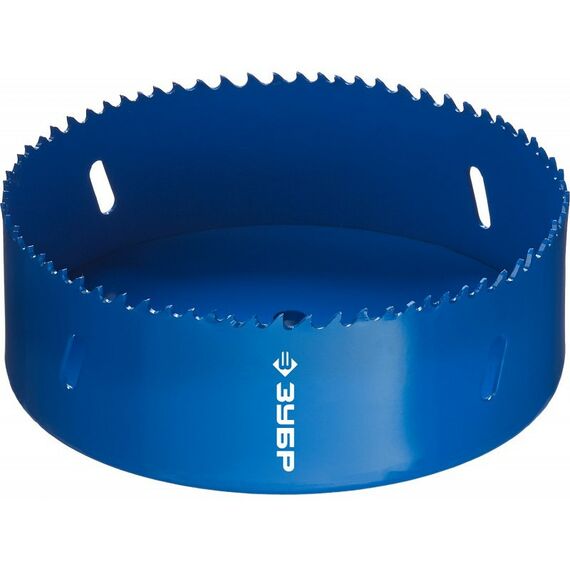 Буры, пики, коронки, сверла: Коронка биметаллическая Зубр 121мм быстрорежущая сталь [29531-121] фотографии