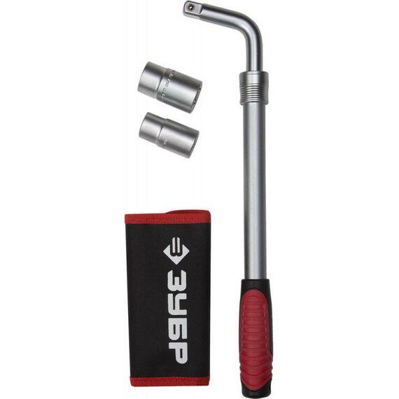 Наборы инструментов и ключи: Ключ баллоный Зубр Мастер 27525-H4 телескопический, с торцовыми головками, 17/19мм, 21/23мм фотографии