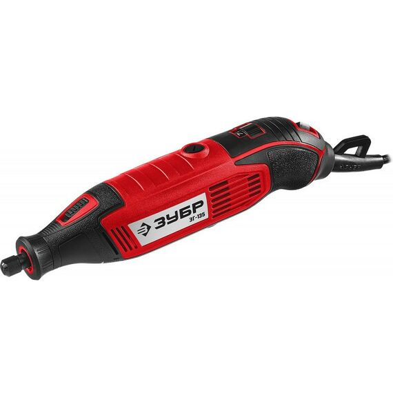 Прямошлифовальные машины (граверы): Гравер электрический Зубр ЗГ-135 220В, 135 Вт, 3.2 мм, 15000-35000 об/мин, базовая модель, в коробке фотографии