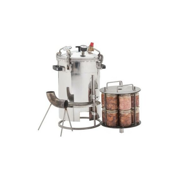 Автоклавы:  Газовый автоклав "Походный" 22 л с защитной юбкой и направляющей для горелки фотографии